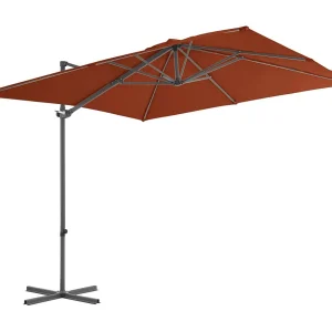 Forest Park Zweefparasol met stalen paal 250×250 cm terracottakleurig Forest Park Zweefparasol met stalen paal 250×250 cm terracottakleurig