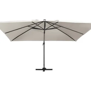 Ersan Zweefparasol met LED en aluminium paal 400×300 cm zandkleurig Ersan Zweefparasol met LED en aluminium paal 400×300 cm zandkleurig