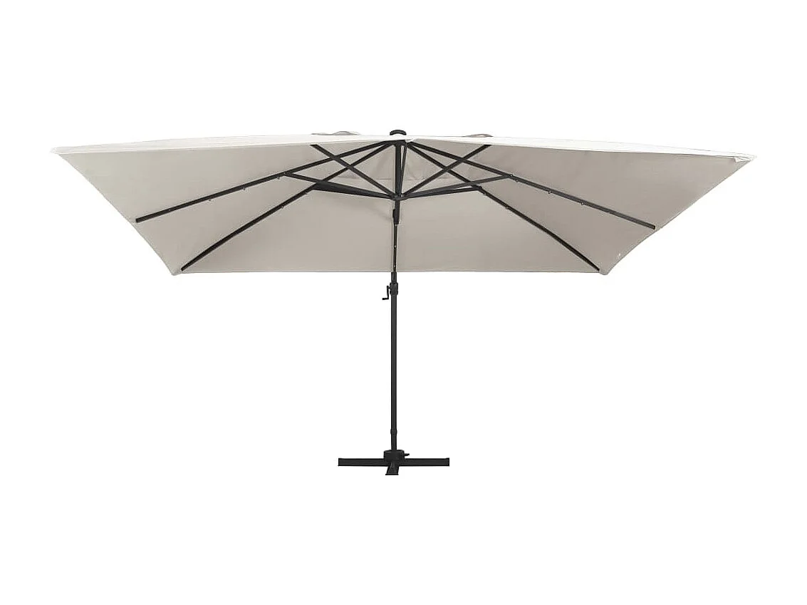 Ersan Zweefparasol met LED en aluminium paal 400x300 cm zandkleurig
