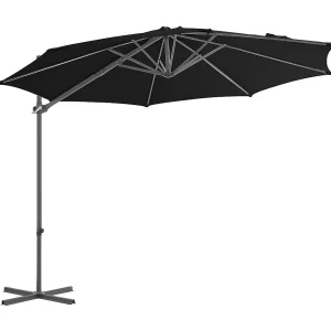 Forest Park Zweefparasol met stalen paal 300 cm zwart Forest Park Zweefparasol met stalen paal 300 cm zwart