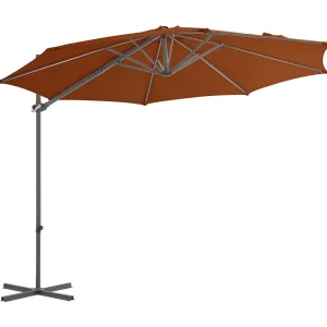 Forest Park Zweefparasol met stalen paal 300 cm terracottakleurig Forest Park Zweefparasol met stalen paal 300 cm terracottakleurig