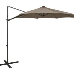 Ekin Zweefparasol met paal en LED-verlichting 300 cm taupe Ekin Zweefparasol met paal en LED-verlichting 300 cm taupe