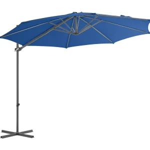 Forest Park Zweefparasol met stalen paal 300 cm azuurblauw Forest Park Zweefparasol met stalen paal 300 cm azuurblauw