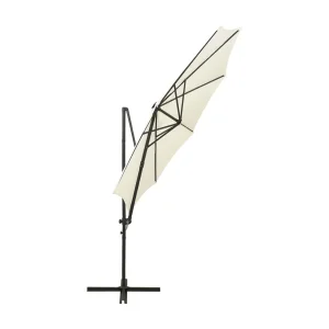 Ekin Zweefparasol met paal en LED-verlichting 300 cm zandkleurig Ekin Zweefparasol met paal en LED-verlichting 300 cm zandkleurig