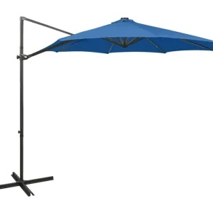 Ekin Zweefparasol met paal en LED-verlichting 300 cm azuurblauw Ekin Zweefparasol met paal en LED-verlichting 300 cm azuurblauw