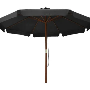 Eastvale Parasol met houten paal 330 cm antraciet Eastvale Parasol met houten paal 330 cm antraciet