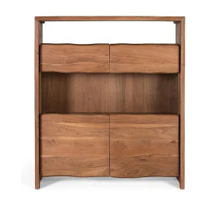 Buffet in massief acaciahout, design naturel en vitré Buffet in massief acaciahout, design naturel en vitré
