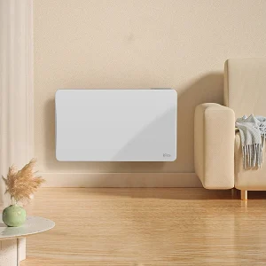 Droog inertiaalradiator met keramische steen 1500 W, wit – LCD-thermostaat – Muurbevestiging