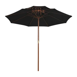 Faylyn Parasol dubbeldekker met houten paal 270 cm zwart Faylyn Parasol dubbeldekker met houten paal 270 cm zwart
