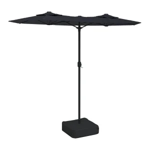 Eryx Parasol dubbel dak 316×145 cm zwart Eryx Parasol dubbel dak 316×145 cm zwart