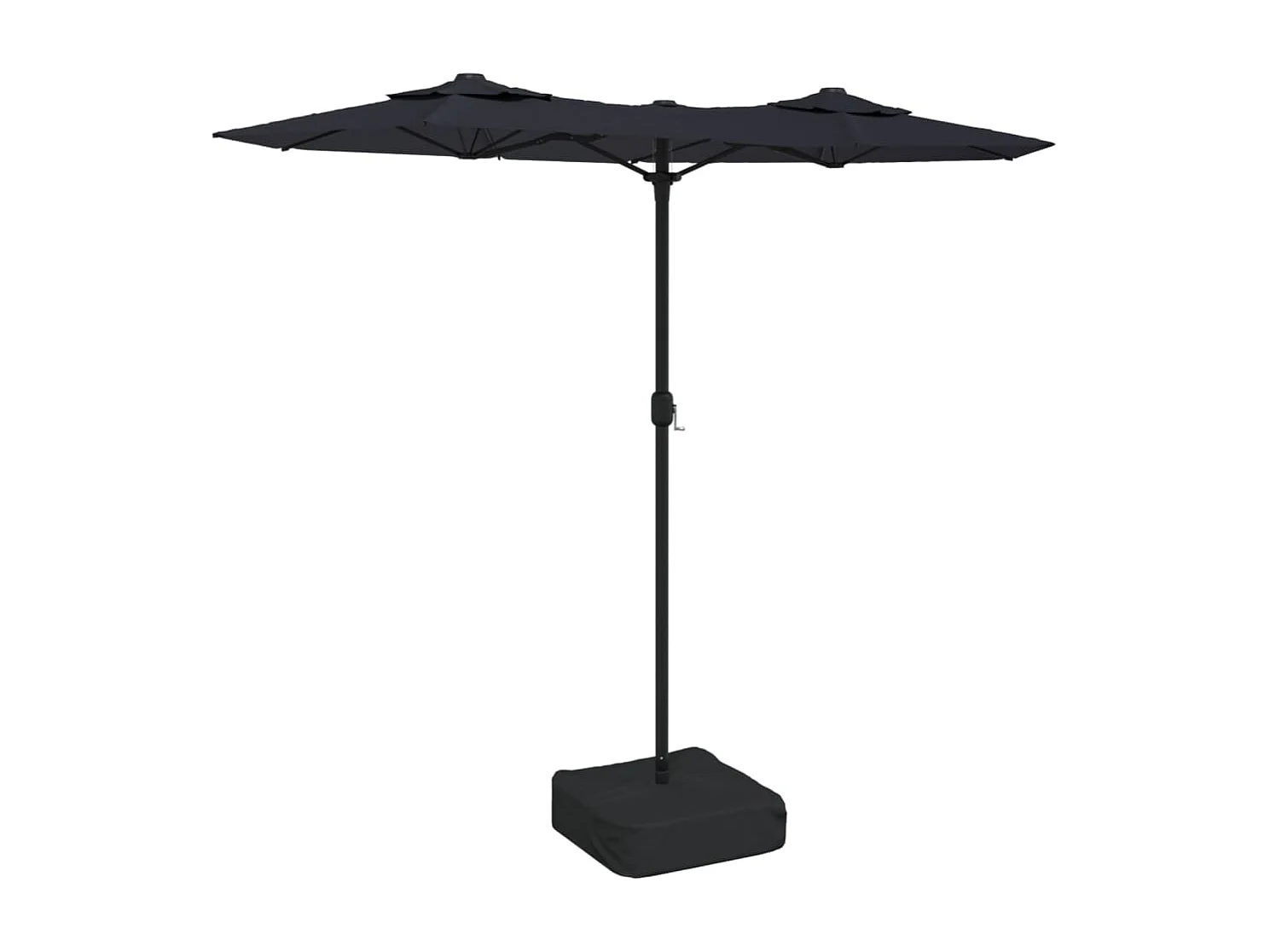 Eryx Parasol dubbel dak 316x145 cm zwart