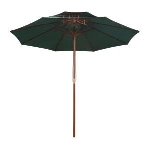 Faylyn Dubbeldekker parasol 270×270 cm houten paal groen Faylyn Dubbeldekker parasol 270×270 cm houten paal groen