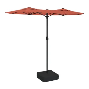 Eryx Parasol dubbel dak 316×145 cm terracottakleurig Eryx Parasol dubbel dak 316×145 cm terracottakleurig