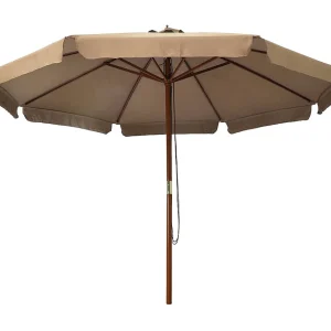 Eastvale Parasol met houten paal 330 cm taupe Eastvale Parasol met houten paal 330 cm taupe