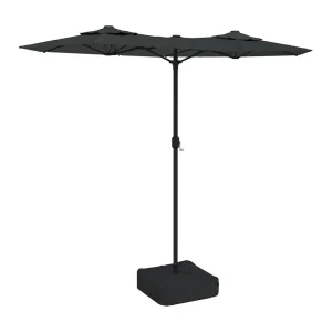Eryx Parasol dubbel dak 316×145 cm antracietkleurig Eryx Parasol dubbel dak 316×145 cm antracietkleurig