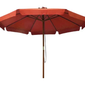 Eastvale Parasol met houten paal 330 cm terracottakleurig Eastvale Parasol met houten paal 330 cm terracottakleurig