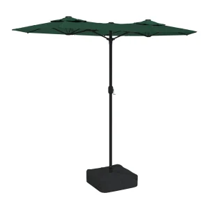 Eryx Parasol dubbel dak 316×145 cm groen Eryx Parasol dubbel dak 316×145 cm groen