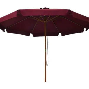 Eastvale Parasol met houten paal 330 cm bordeauxrood Eastvale Parasol met houten paal 330 cm bordeauxrood