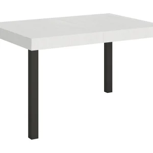 Everyday uitschuifbare tafel 120/380×90 cm wit essen antraciet poten