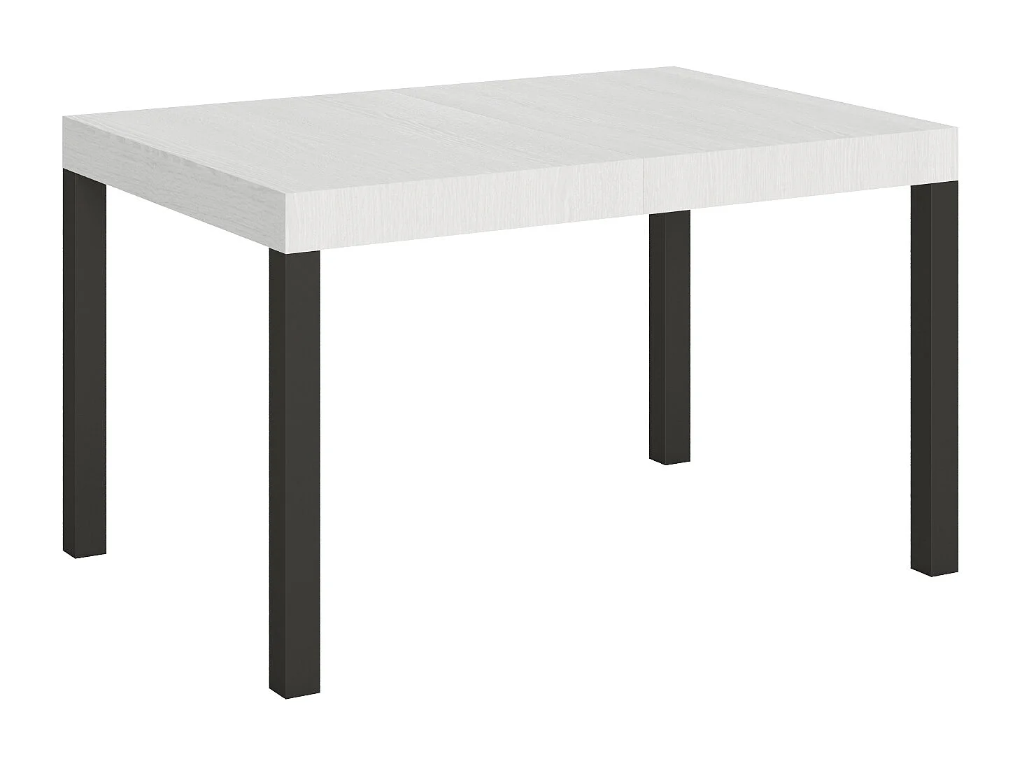 Everyday uitschuifbare tafel 120/380x90 cm wit essen antraciet poten