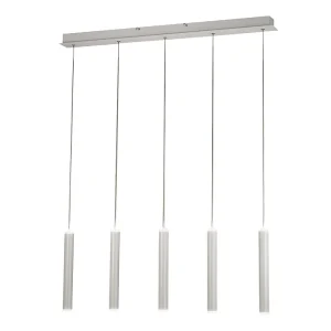 Fabas Luce Prado 5-lichts hanglamp – 33W dimbare LED – Mat wit Lineair design Fabas Luce Prado 5-lichts hanglamp – 33W dimbare LED – Mat wit Lineair design