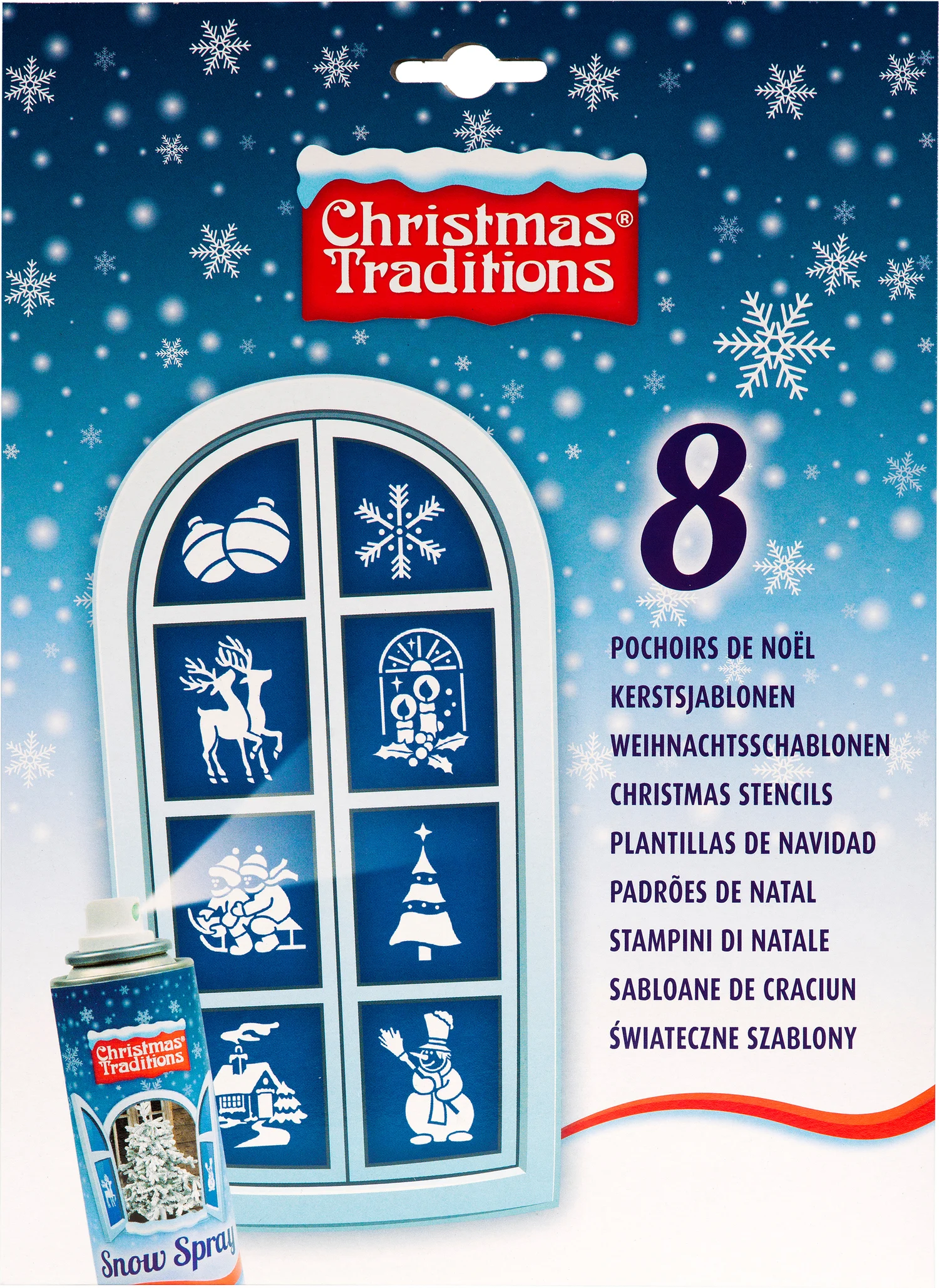 Christmas Traditions stencils 21 x 0,5 x 28 cm 8 stuks
