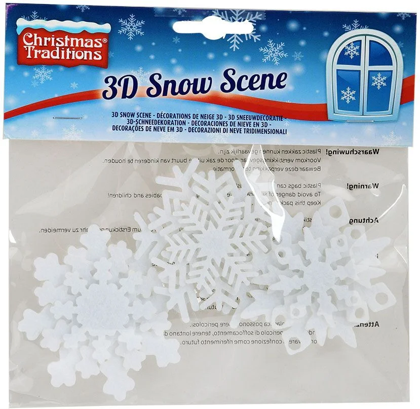 Christmas Traditions raamsticker sneeuwvlok wit 20 x 16 cm