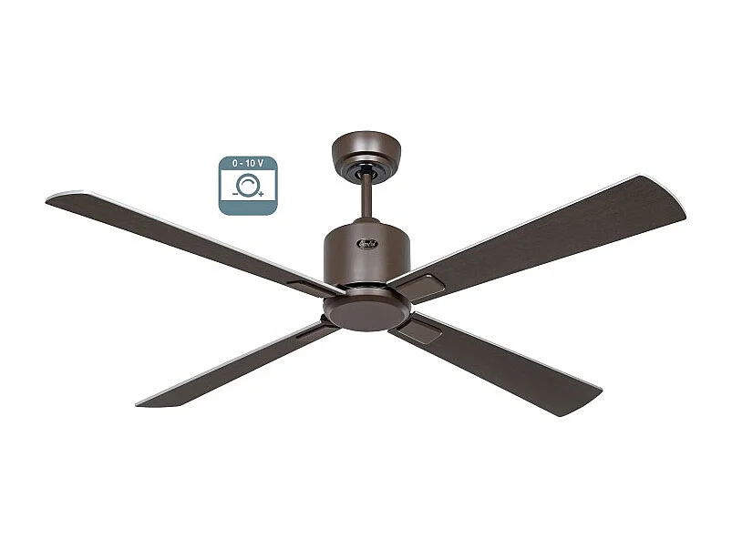 eco neo III 132, bruine body ventilator met wengé en grijze bladen zonder licht, casafan