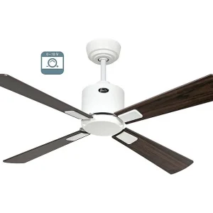 eco neo III 103, ventilator zonder licht, witte behuizing met wengé en grijze bladen, casafan eco neo III 103, ventilator zonder licht, witte behuizing met wengé en grijze bladen, casafan