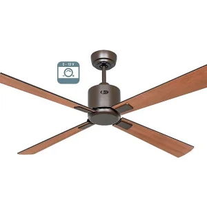 eco neo III 132, bruine body ventilator met teakhouten en zwarte bladen zonder licht, casafan eco neo III 132, bruine body ventilator met teakhouten en zwarte bladen zonder licht, casafan