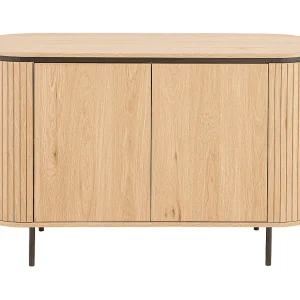 Dressoir met 2 deuren en zijkanten met groefeffect L120 cm – MALAGA Dressoir met 2 deuren en zijkanten met groefeffect L120 cm – MALAGA