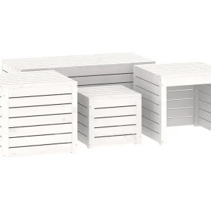 Elaine 4-delige Tuinboxset massief grenenhout wit Elaine 4-delige Tuinboxset massief grenenhout wit
