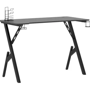 François-Étienne-Luc  Gamingbureau met Y-vormige poten 110x60x75 cm zwart