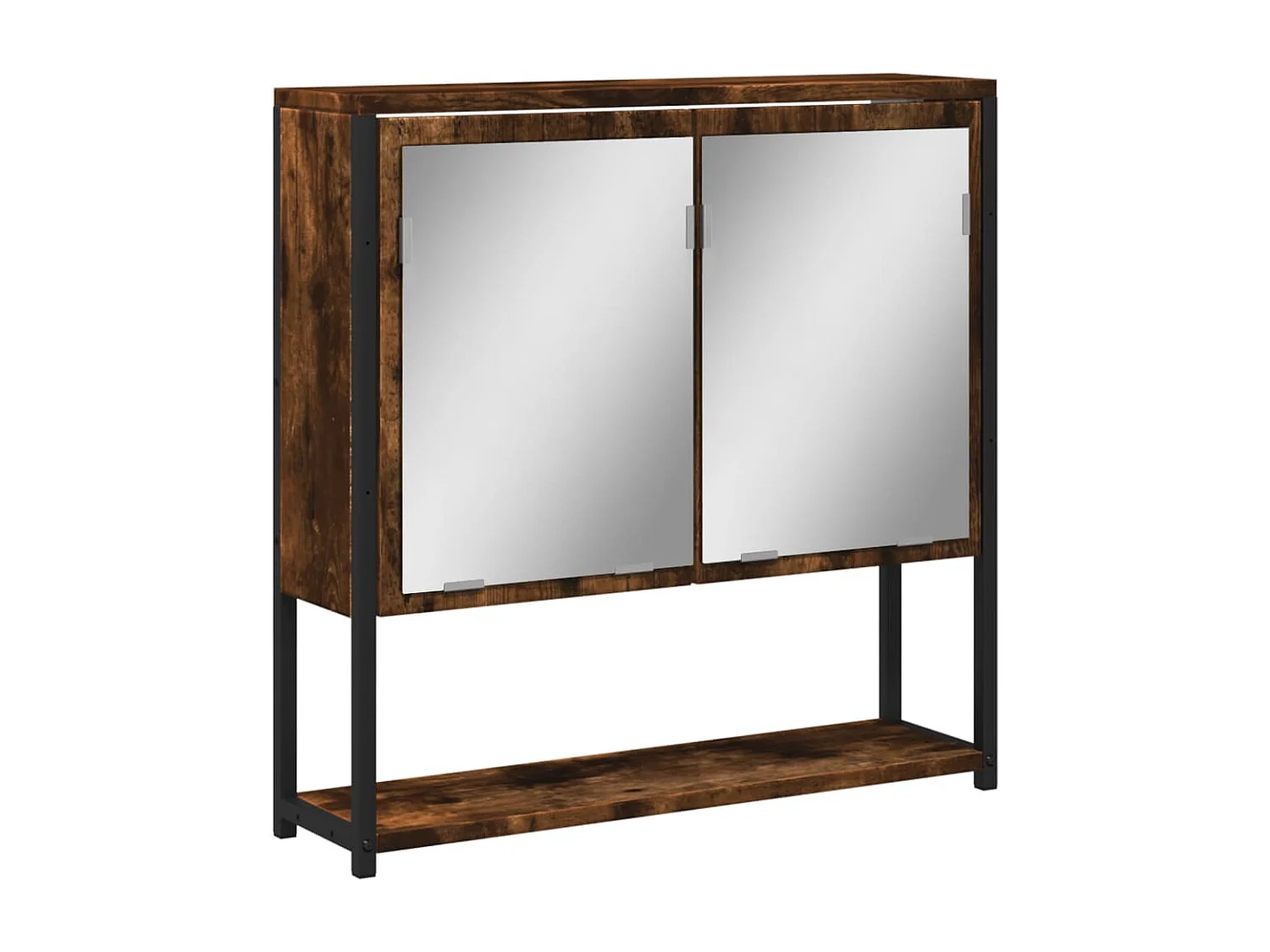 Edmondo Badkamerspiegelkast 60x16x60 cm bewerkt hout gerookt eikenkleur