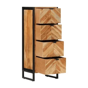 Garden Furniture – Badkamerkast 40x30x100 cm massief acaciahout en ijzer Garden Furniture – Badkamerkast 40x30x100 cm massief acaciahout en ijzer