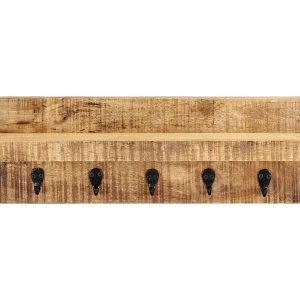 Garden Furniture – Wandkapstok 60x15x20 cm massief ruw mangohout Garden Furniture – Wandkapstok 60x15x20 cm massief ruw mangohout