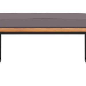Garden Furniture –  Voetensteun met kussen 66x66x36 cm acaciahout donkergrijs