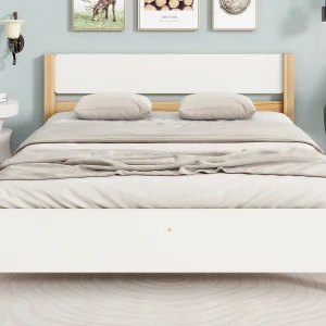 Eenpersoonsbed 140x200cm houten frame – Wit