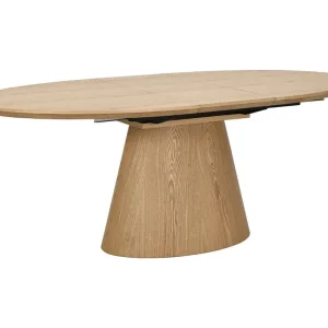 Eettafel LUMEA – Ovaal uitschuifbaar 160 tot 200 cm – Houtlook – Rustieke stijl