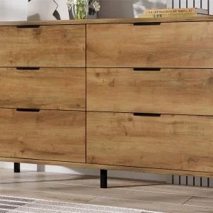 Dressoir met verstelbare planken – 6 laden – Donker eiken
