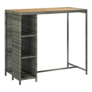 Fehmi 5-delige Tuinbarset met kussens poly rattan grijs Fehmi 5-delige Tuinbarset met kussens poly rattan grijs