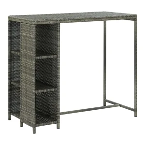 Fehmi 5-delige Tuinbarset met kussens poly rattan grijs Fehmi 5-delige Tuinbarset met kussens poly rattan grijs