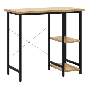 Drenin  Computerbureau 80x40x72 cm MDF metaal zwart lichteikenkleurig
