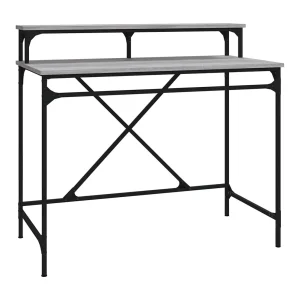 Fole Bureau 100x50x90 cm bewerkt hout en ijzer grijs sonoma eiken Fole Bureau 100x50x90 cm bewerkt hout en ijzer grijs sonoma eiken