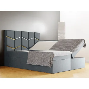 FOREST gestoffeerd bed 180x200x133 cm met opbergruimte, Monolit-bekleding, slaaphoogte 50 cm, elegant hoofdbord, gasveren, topper Zilver FOREST gestoffeerd bed 180x200x133 cm met opbergruimte, Monolit-bekleding, slaaphoogte 50 cm, elegant hoofdbord, gasveren, topper Zilver