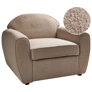 Fauteuil ELLEDE Bouclé Lichtbruin Fauteuil ELLEDE Bouclé Lichtbruin