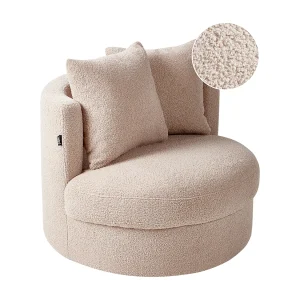 Fauteuil DALBY Bouclé Beige Fauteuil DALBY Bouclé Beige
