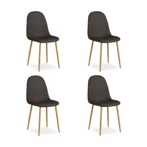 Eetkamerstoel set 44x88x45,5 cm Antraciet Eierstoelen