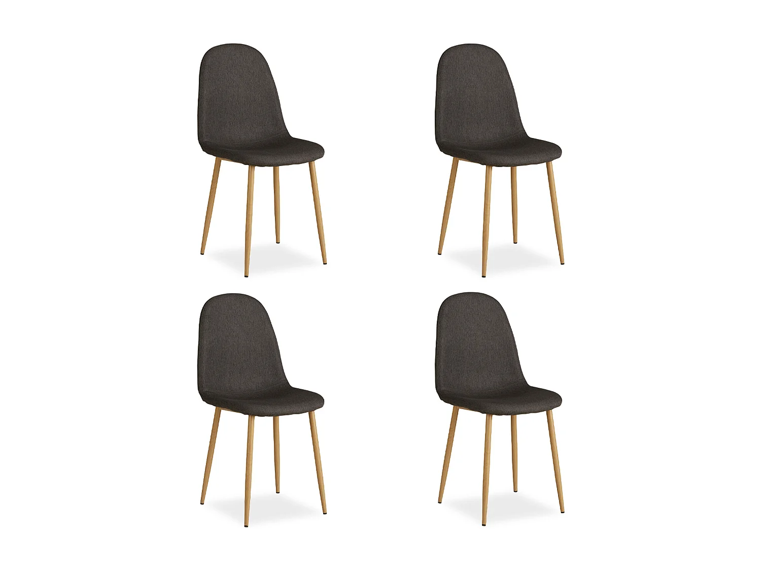 Eetkamerstoel set 44x88x45,5 cm Antraciet Eierstoelen