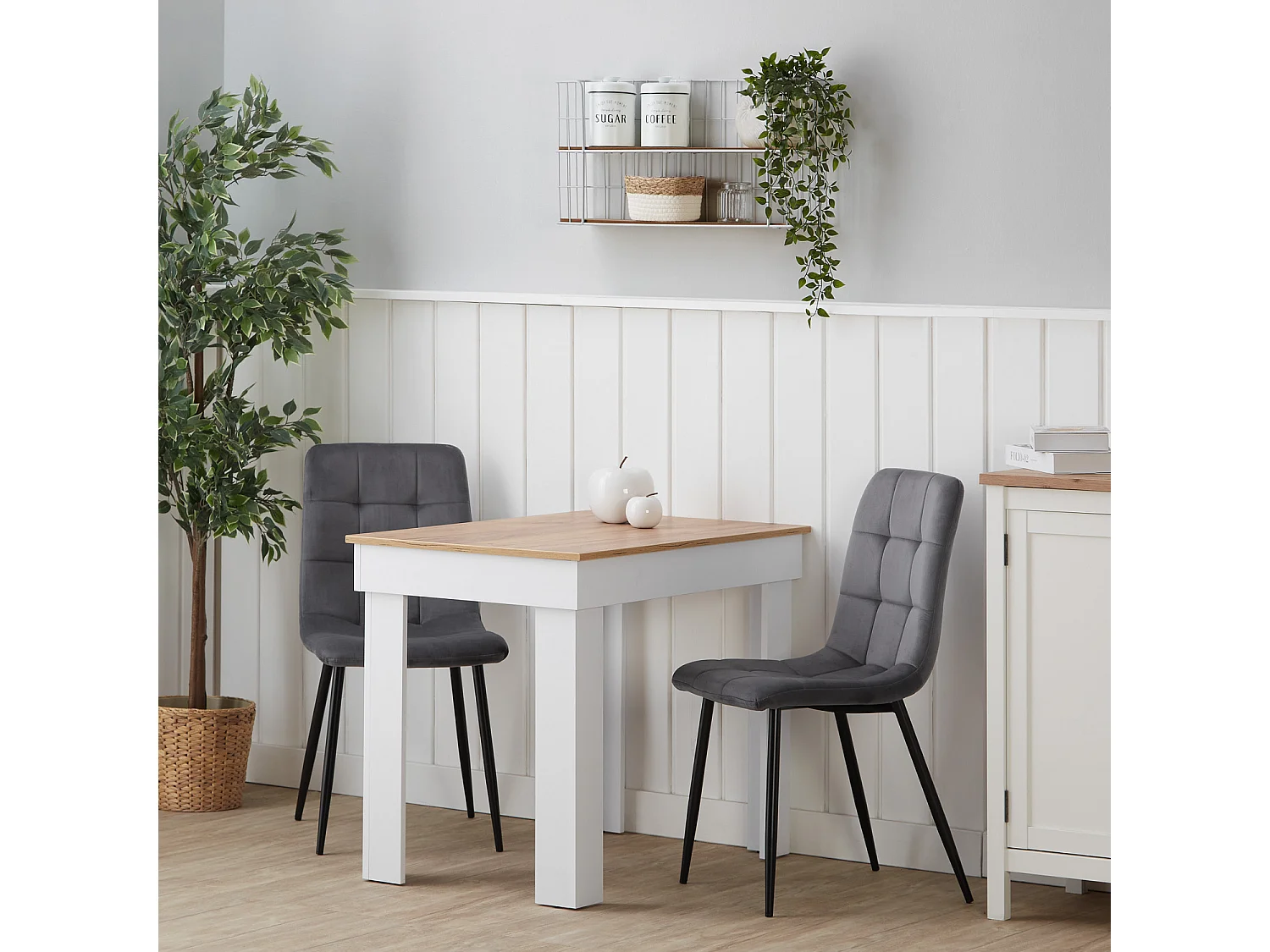 Eetkamerstoel set 43.5x88x50 cm Grijs Eames Stoelen